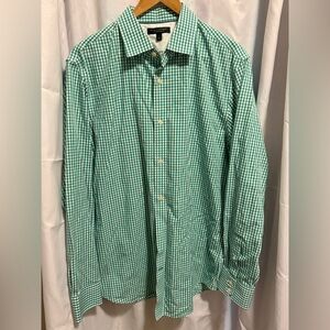 Banana Republic Men's Green Gingham Shirt